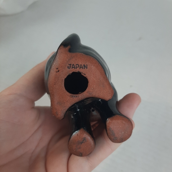 🔥Redware Black Cat Green Rhinestone Eyes 5½" Tall Figurine Halloween Decor - Picture 6 of 6